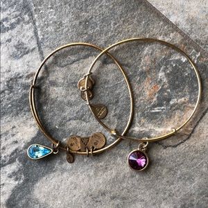 Alex and Ani amethyst & topaz stones